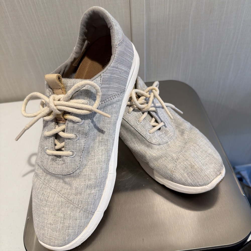 Toms Cabrillo Drizzle Gray Chambray Mix Sneaker Size 9 Canvas Women